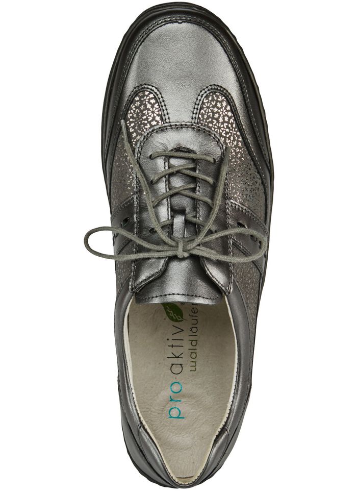 Waldl&auml;ufer, bequeme Damen-Schn&uuml;rschuhe, Weite H, mit herausnehmbarem Fussbett ALTSILBER