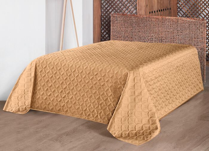 Hochwertige Tagesdecke mit wundersch&ouml;ner Stickerei BEIGE