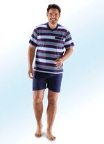 Zweierpack Shortys mit V-Ausschnitt, Brusttasche, garngef&auml;rbtem Ringeldessin 