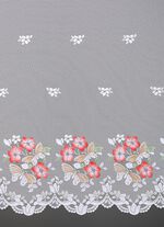 Kurzvorhang mit Stangendurchzug WEISS-BUNT