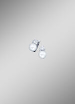 Ohrringe mit Süsswasser-Zuchtperlen und synth. Zirkonia 