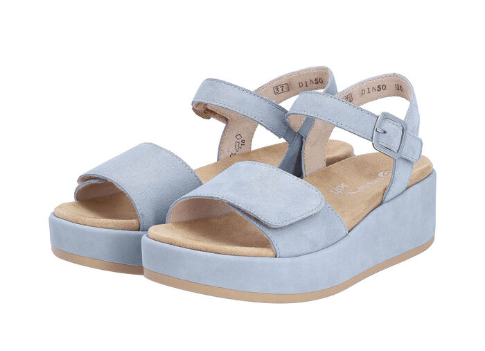 Sandale aus Samtveloursleder HELLBLAU