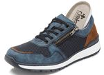 Rieker, bequeme Herren-Sneaker, Weite H, mit herausnehmbarem Fussbett BLAU-BRAUN