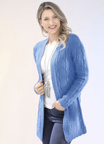 Strickjacke in Strukturmix AZURBLAU