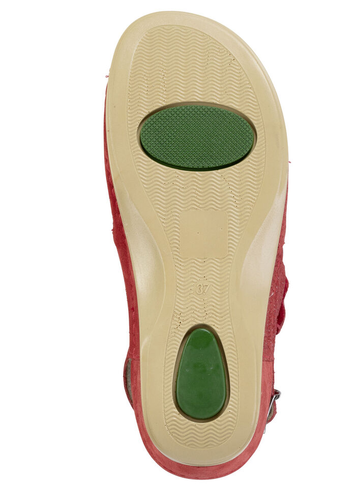 Mubb, bequeme Damen-Sandalen, Weite H, mit herausnehmbarem Fussbett ROT