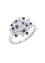 Hochwertiger Damenring mit Safir und Brillanten 