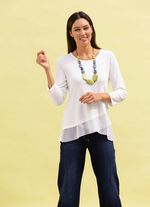 Shirt-Tunika mit Stufen-Volants ECRU