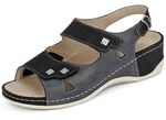 Mubb, bequeme Damen-Sandalen, Weite H, mit herausnehmbarem Fussbett SCHWARZ-ANTHRAZIT