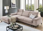 Polsterecke mit Bettfunktion und Bettkasten BEIGE