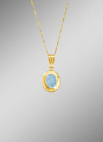 Anhänger mit echtem Aquamarin-Cabochon