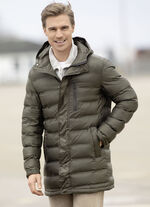 Steppjacke mit angeschnittener Kapuze 