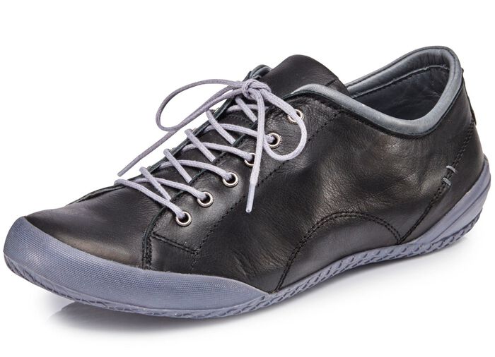 Andrea Conti, klassische Damen-Schn&uuml;rschuhe, mit herausnehmbarem Lederfussbett SCHWARZ