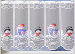 Handcolorierter Kurzvorhang Schneemänner mit Stangendurchzug 