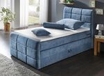 Boxspringbett mit Bettkasten und Topper BLAU
