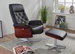 Relaxsessel mit Hocker SCHWARZ