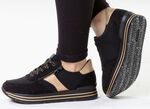 Remonte, trendige Damen-Sneaker, Weite G, mit herausnehmbarem Fussbett SCHWARZ-GOLD