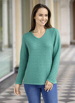 Pullover mit Strukturstreifen OPAL-JADEGRÜN