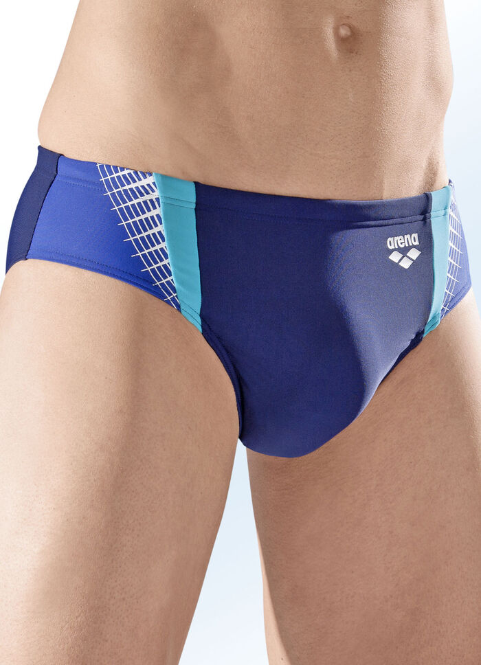 Arena Badehose in Slipform, mit farbigen Einsätzen MARINE-BUNT