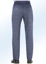 Melierte Schlupfhose mit Gummibund rundum in 2 Farben BLAU