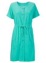 Frottier-Kleid mit durchgehender Knopfleiste 