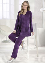 Hose mit edlem Glanz in Extra-Kurzgrößen VIOLETT