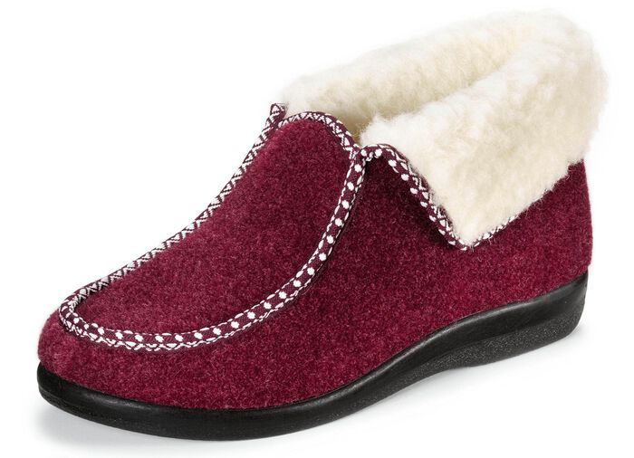 Warme Damen-Hausschuhe, Weite H, mit Wolle 