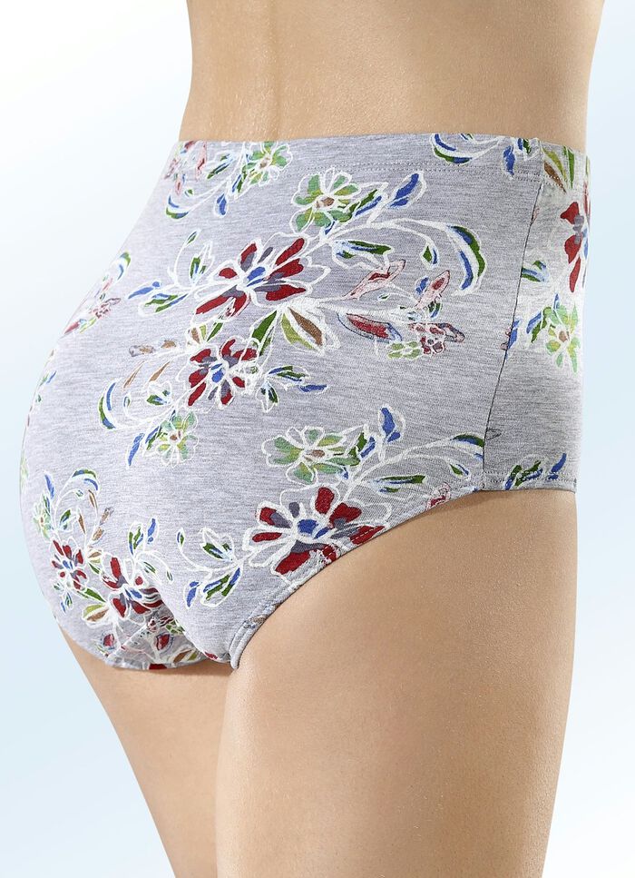 Viererpack Slips mit Floraldessin 