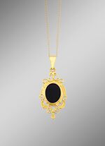 Filigraner Anh&auml;nger mit beh. Onyx 