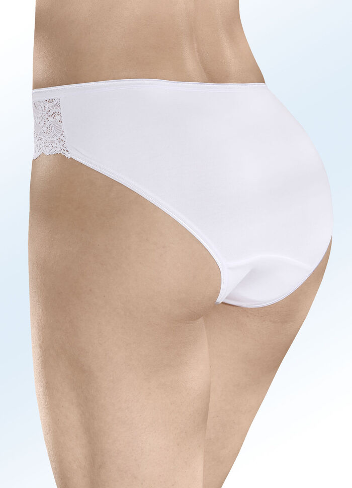 Laurina Dreierpack Slips mit Elastikspitze
