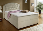 Boxspringbett mit Bettkasten und Topper CREME