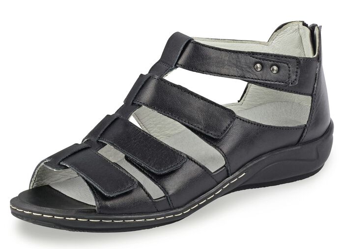 Waldläufer Riemchen-Sandalette in sommerlichem Stil SCHWARZ