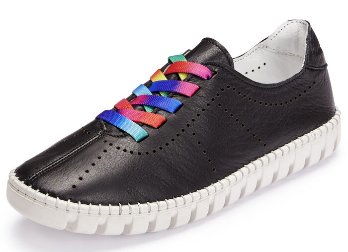 Gemini Schnürschuh mit Schnürsenkel in Regenbogen-Farben SCHWARZ