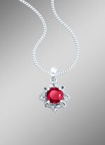 Anh&auml;nger mit  Panzerkette, echt Granat und echt Markasit 