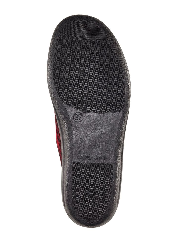 Klassische Damen-Hausschuhe, Weite H, mit anatomisch geformtem Fussbett GRANATROT