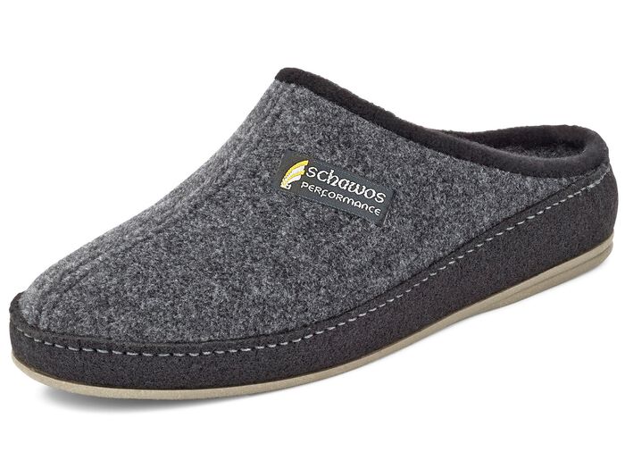Atmungsaktive Herren-Hausschuhe, mit anatomisch geformtem Fussbett ANTHRAZIT-SCHWARZ