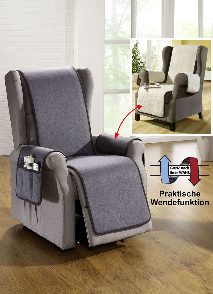 Wende-Schoner mit Bandeinfassung GRAU