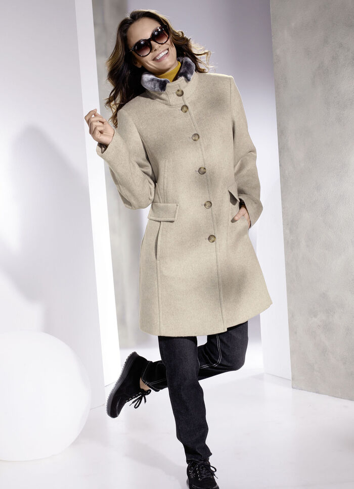 Kurzmantel in 2 Farben SAND-ECRU