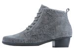 Waldl&auml;ufer Schn&uuml;r-Stiefelette mit floraler Pr&auml;gung GRAU