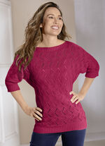 Pullover in Fledermausform ROT