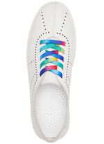Gemini Schn&uuml;rschuh mit Schn&uuml;rsenkel in Regenbogen-Farben WEISS