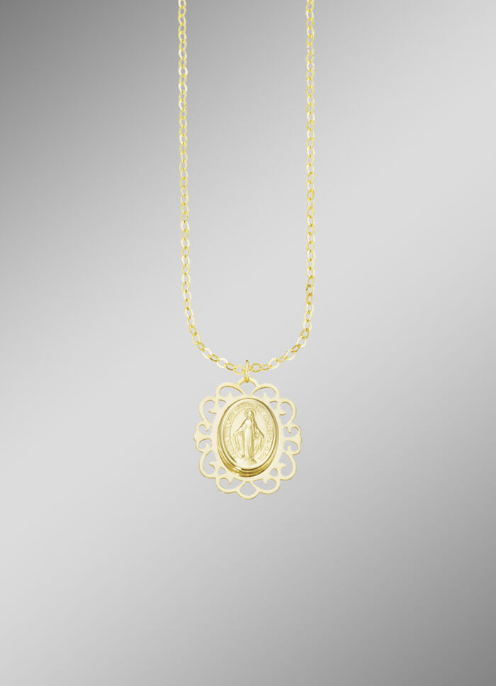 Schöner Anhänger Marienbildnis mit Ankerkette 