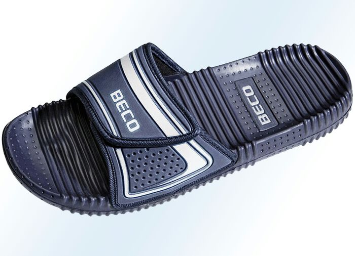 Badeschuhe mit Massage-Fussbett SCHWARZ-SILBER