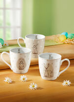 Henkelbecher, 3er-Set, aus Porzellan