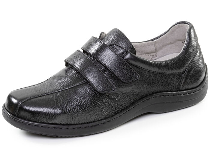 ELENA EDEN, bequeme Damen-Slipper, Weite H, mit herausnehmbarem Fussbett SCHWARZ