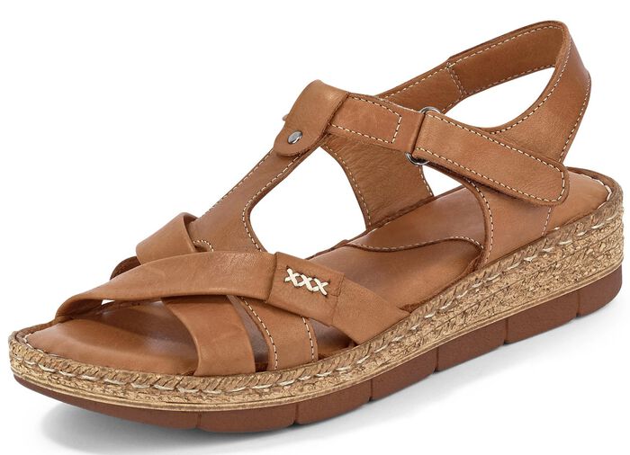 Andrea Conti Stegspangen-Sandale aus Rind-Nappaleder 