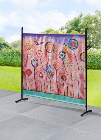 Stellwand mit originellem Blumenmotiv 