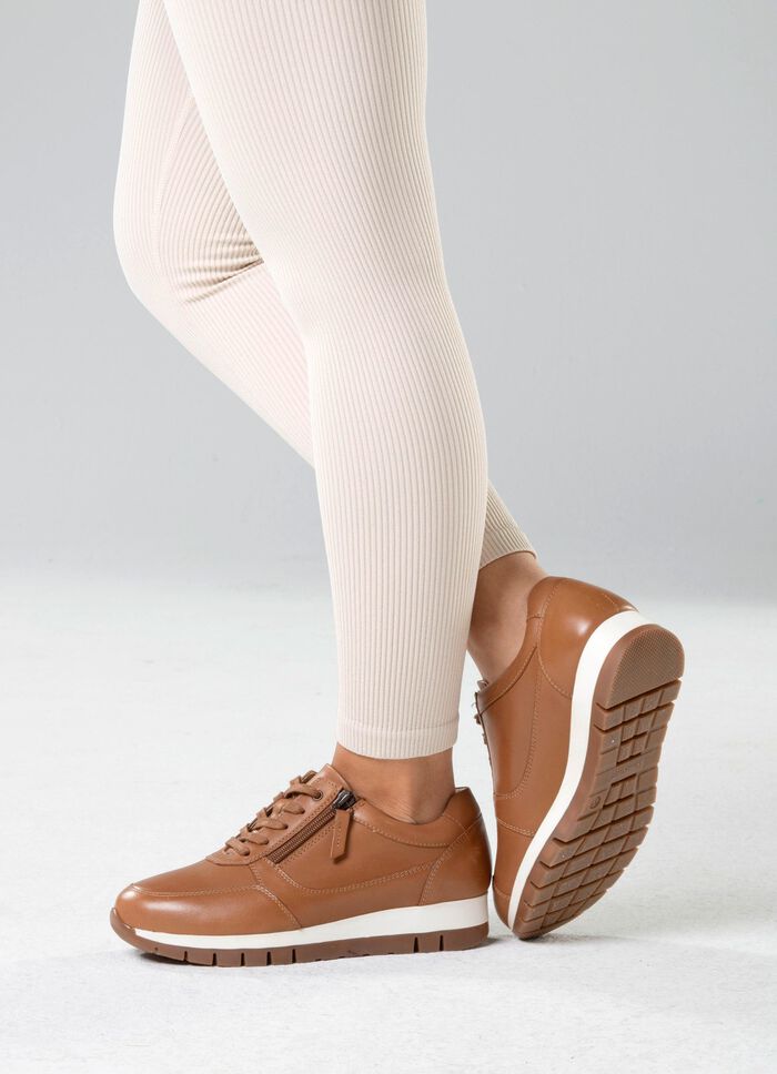 ELENA EDEN, sportliche Damen-Sneaker, Weite H, mit herausnehmbarem Fussbett CAMEL