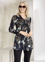 Einzigartiges Longshirt mit abgerundetem Kragen 