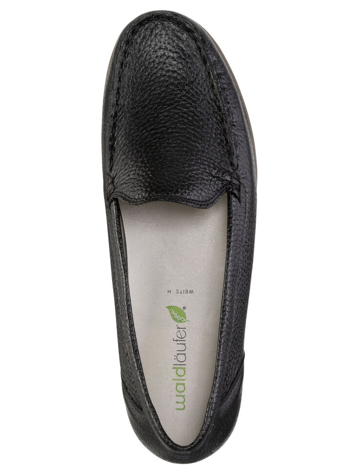 Waldläufer, bequeme Damen-Slipper, Weite H, mit herausnehmbarem Fussbett SCHWARZ