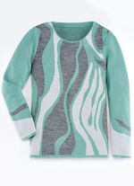 Pullover mit Melange-Effekt JADEGRÜN-GRAU-HELLGRAU